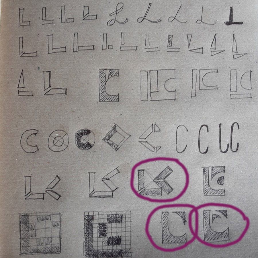 Logo Luciana Ciuffini schizzi 1