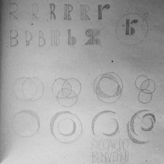 Logo Riccardo Benvenuti schizzi 1